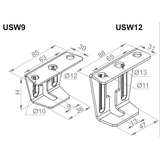 USW9 Uchwyt sufitowy