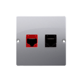 Simon Basic Gniazdo komputerowe RJ45 kat.5e + telefoniczne RJ12 . Montaż gniazda na wkręty do puszki srebrny mat BM5T.02/43 KONTAKT