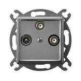 ARIA Gniazdo RTV-SAT z dwoma wyjściami SAT - kolor szary mat