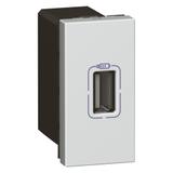 MOSAIC GNIAZDO ZASILAJĄCE 1 X USB 5 V 750 MA - ALUMINIUM, Legrand