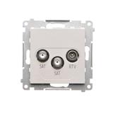 Simon 55 Gniazdo antenowe satelitarne podwójne SAT-SAT-RTV 2x Wejście: 5 MHz÷2,4 GHz Jasnoszary mat