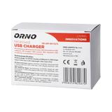 Ładowarka 2xUSB (typ A 3,4A) wpuszczana w blat srebrna OR-GM-9019/G ORNO