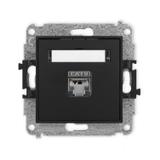 ICON Mechanizm gniazda komputerowego pojedynczego 1xRJ45, kat. 6, ekranowany, 8-stykowy czarny mat