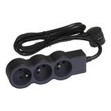 PRZEDŁUŻACZ STANDARD 3X2P+Z, Z PRZEWODEM 3.0 METRA 3X1.5 MM2 - CZARNY/GRAFITOWY, Legrand