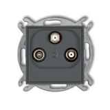 ICON Mechanizm gniazda abonenckiego 2 wyjścia SAT + TV grafitowy mat