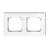 ICON Ramka uniwersalna podwójna kwadratowa - efekt szkła (ramka: biała; spód: czarny) biały