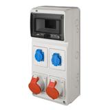 RS 8-mod. 2x2P+Z, 2x3P+N+Z 32 A  IP 44 szara