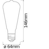 Lampa LED SMART+ ZB CL Edison Gold DIM 52 yes 6W/824 E27