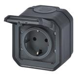 NOWE PLEXO - GN. SCHUKO 2P+Z ZACISKI AUTO KOMPLET NATYNKOWY 16 A-250V ANTRACYT 069799L LEGRAND
