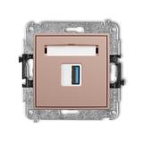 ICON Mechamizm gniazda pojedyncze USB typ A-A 3.0 łososiowy 62IGUSB-5 KARLIK