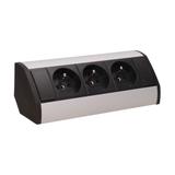 Gniazdo meblowe 3x2P+Z, czarno-srebrne OR-GM-9001/B-G ORNO