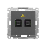 Simon 55 Gniazdo światłowodowe / optyczne podwójne SC/APC Grafitowy mat