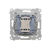 Simon 55 Przycisk zwierny pojedynczy rozwierny bez piktogramu szybkozłączka Aluminium mat TPR1.01/143 KONTAKT
