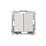 Simon 55 Łącznik dwubiegunowy podwójny szybkozłączka Aluminium mat TW22A.01/143 KONTAKT
