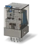 Przekaźnik przemysłowy 3 P; 6A; 12V AC; zestyk rozwidlony; przycisk test. + mech. wskaźnik zadziałan