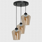Milagro lampa wisząca Santiago Amber 3xE27 czarna MLP6613