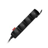 Przedłużacz 3-krotny z wyłącznikiem 3m H05VV-F 3x1,5mm2 Imax=16A płaska wtyczka czarny ES-5/B/3 ORNO