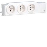 Gniazdo zasilające 3-krotne 230V VDI szyna TS/płyta montażowa VZ00ASF HAGER