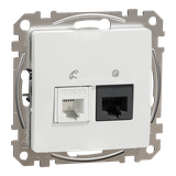 Sedna Design & Elements, gniazdo komputerowo-telefoniczne (RJ45 kat.6 UTP + RJ11), białe