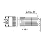 gniazdo proste M8 3-biegunowe