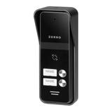 ENIR MULTI, zestaw domofonowy dwurodzinny, 2-żyłowy, zasilacz na szynę DIN, z czytnikiem breloków, b