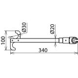 Końcówka robocza-zaczep do drążka ze złączem zębatym