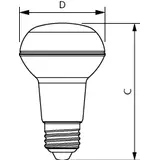 Żarówka LED ściemnialna 4,5W=60W 345lm 2700K barwa ciepła LEDspot D 4,5-60W R63 E27 827 36st. PHILIP