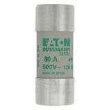 CYLINDRICAL FUSE 22 x 58 80A AM 500V AC Wkładka cylindryczna 22 x 58mm 80A AM 500V AC C22M80 EATON