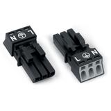 WINSTA MINI gniazdo 3-torowe czarne