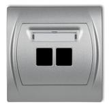 LOGO Gniazdo multimedialne podwójne bez modułu (standard Keystone) srebrny metalik 7LGM-2P KARLIK