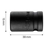 Nasadka udarowa 1/2", 15 x 38mm, Cr-Mo