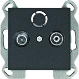 lumina Gniazdo RTV przelotowe, czarny WL3023 HAGER