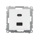 SIMON 55 Ładowarka typ USB C+A 30W 230V biały mat TEC2CAQ.01/111 KONTAKT