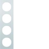 BERKER R.3 Ramka poczwórna aluminium/biała 10142274 HAGER