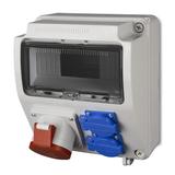 RS 9-mod. 2x2P+Z, 3P+N+Z 32A  IP 44 szara