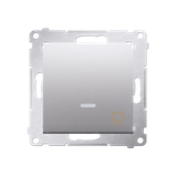 Simon 54 Przycisk „dzwonek” z podświetleniem LED 10A szybkozłączka srebrny mat