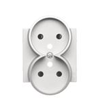 Simon 55 Pokrywa gniazda wtyczkowego podwójnego do: SGZ2CM Aluminium mat TGZ2MZP/143 KONTAKT