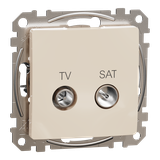 Sedna Design & Elements Gniazdo antenowe TV-SAT przelotowe 7dB beżowy SDD112474S Schneider