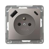 Gniazdo pojedyncze z uziemieniem z ładowarką A+C IMPRESJA TYTAN