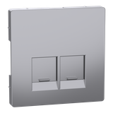 Merten, D-Life, płytka centralna gniazda 2xRJ45, stal nierdzewna