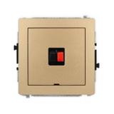 DECO Mechanizm gniazda głośnikowego pojedynczego, bez pola opisowego złoty metalik