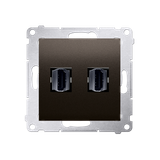 Simon 54 Gniazdo HDMI podwójne brąz mat