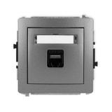 DECO Mechanizm gniazda komputerowego pojedynczego 1xRJ45, kat. 6A, 8-stykowy grafitowy