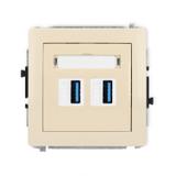 DECO Mechanizm gniazda podwójnego 2xUSB A-A 3.0 beżowy