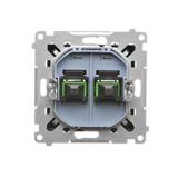 Simon 55 Gniazdo światłowodowe / optyczne podwójne SC/APC Czarny mat