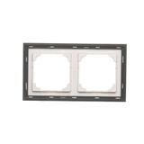 Simon 55 Ramka podwójna 2-krotna DUO Aluminium podstawa czarna TRD2.149/143 KONTAKT
