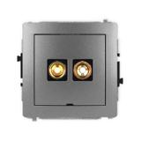 DECO Mechanizm gniazda głośnikowego pojedynczego, bez pola opisowego (typu banan - czerwony i czarny