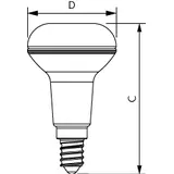 Żarówka LED ściemnialna 4,3W=60W 320lm 2700K barwa ciepła LEDspot D 4,3-60W R50 E14 827 36st. PHILIP