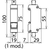 Ogranicznik przepięć DEHNgate BNC VC, adapter do ochrony kamer, gniazdo BNC/gniazdo BNC, na szynę TH