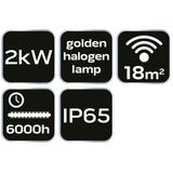 Promiennik 2000W, IP65, element grzejny golden halogen lamp
